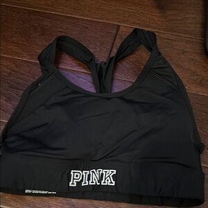 Pink Black Sports Bra